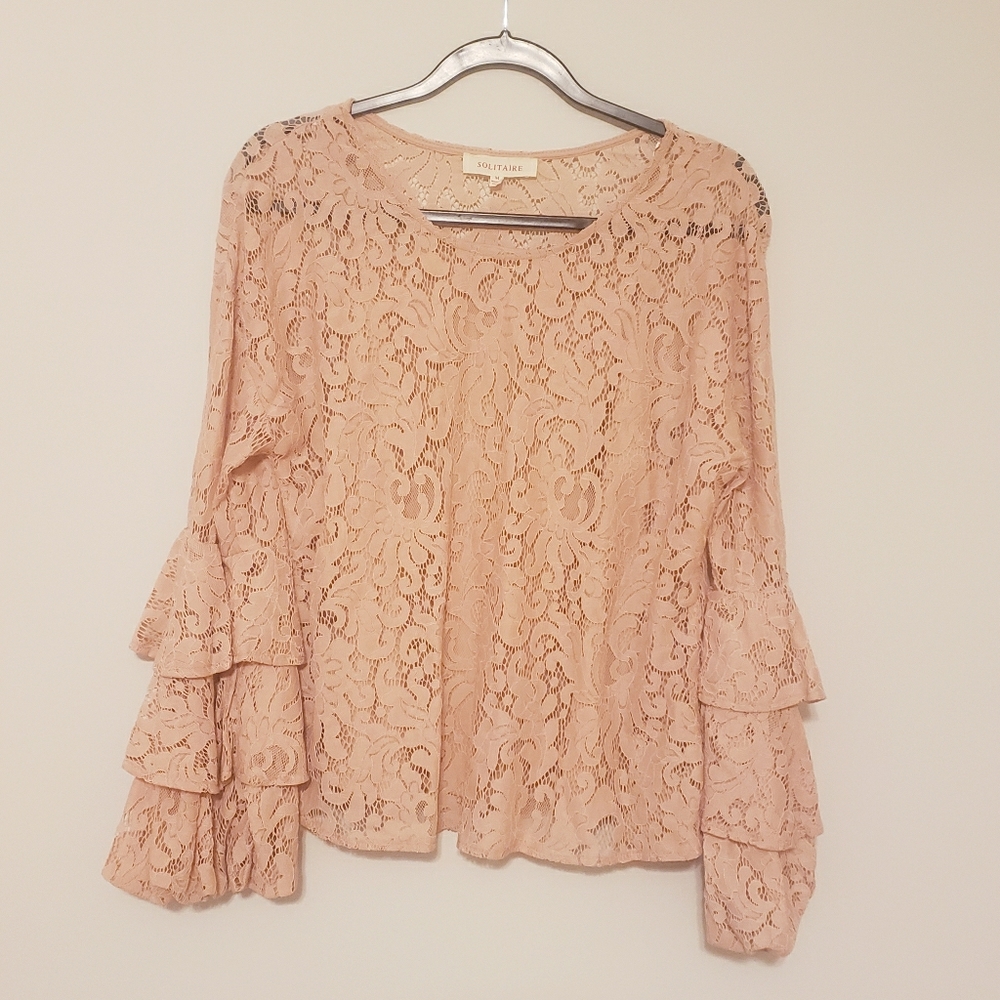 Soft pink lace top